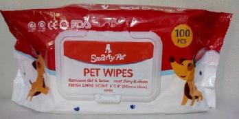 Smarty Pet Wet Wipes For Dogs, Puppies & Pets - Apple - (Pack of 100 Wipes)